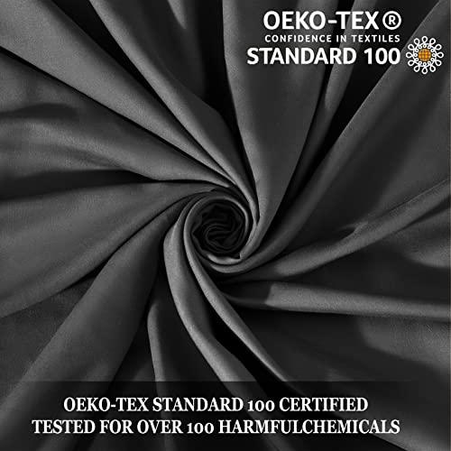 Black Full Size Sheet Sets 4 Piece Hotel Luxury Collection Cooling