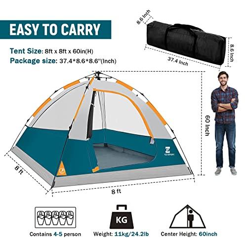 EZSport Pop Up Family Camping Tent 4 Person Instant Tent with