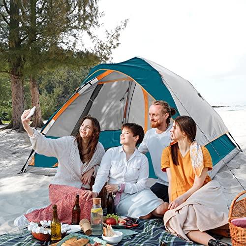 EZSport Pop Up Family Camping Tent 4 Person Instant Tent with