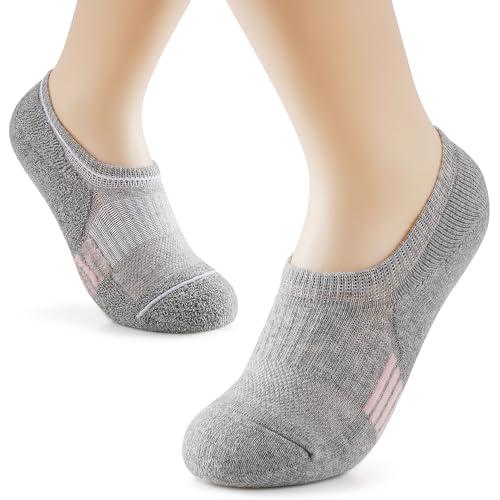 Gonii - Calcetines tobilleros para mujer, para correr, atléticos,  invisibles, acolchados, 5 pares