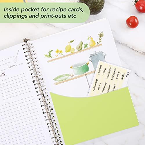 Recipe Book to Write in Your Own Recipes, 8.5 x 11 Personal Blank Recipe  Notebook, Removable Hardcover Recipe Journal Book Binder with 8 Dividers