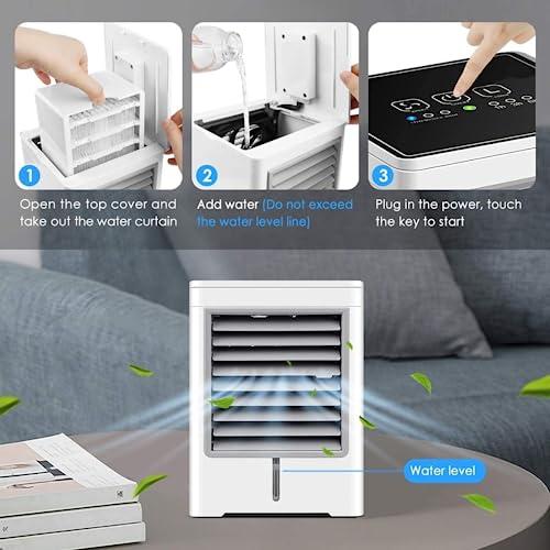 Enfriador De Aire Portátil USB - Ventilador Evaporativo + Humidificador, 300 Ml, Silencioso - Para Escritorio, Mesilla, Viajes