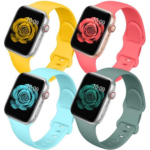 Paquete De 4 Correas Compatibles Con Apple Watch De 1.50, 1.57, 1.65, 1.73  Pulgadas, Para Mujeres