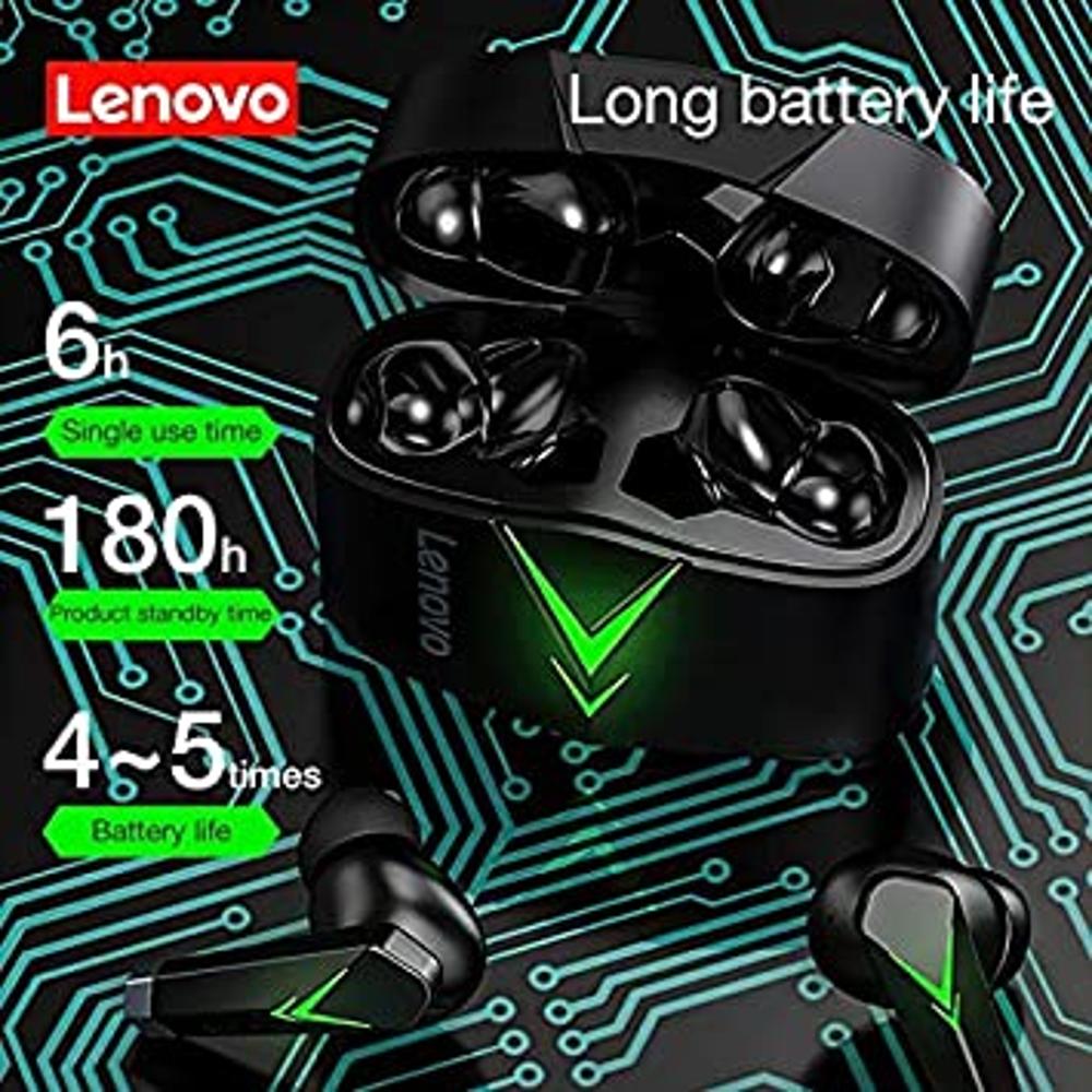 Auriculares de juego para Lenovo LP6 Auriculares inalámbricos 30 horas  Playtime de baja latencia Bluetooth 5.0 TWS Auriculares in-ear con  reducción de