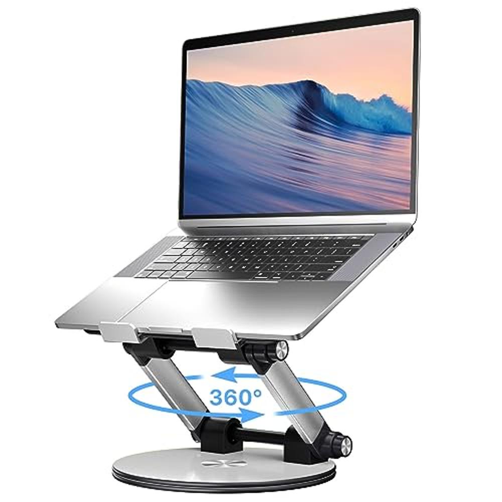 Soporte para Laptop Ajustable Con Base Giratoria 360° Ergonómico Plegable  10-17