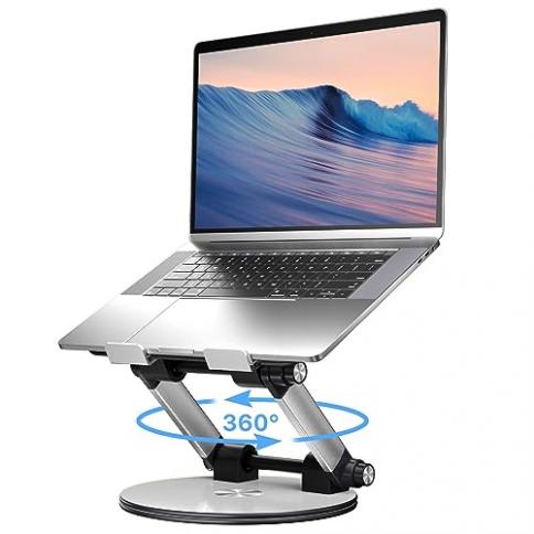 Soporte para Laptop Ajustable Con Base Giratoria 360° Ergonómico
