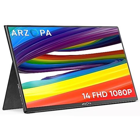 Arzopa Monitor portátil de 17.3 pulgadas, 1080P FHD HDR IPS monitor de  computadora portátil HDMI USB C pantalla externa con altavoces duales para  PC, Mac, teléfono, Xbox Switch PS5, cubierta inteligente incluida