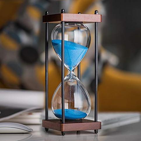 Temporizador de reloj de arena grande de 30 minutos, reloj de arena de  madera decorativo, azul : Precio Guatemala
