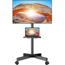 Perlegear Rolling TV Stand for 23-60 Inch LED Flat Screen/Curved TVs up to 88lbs,Mobile TV Stand Wheels with Height Adjustable Portable Rolling TV Cart Max VESA 400x400mm PGTVMC06 - Tamaño 23-60 Inch Screens
