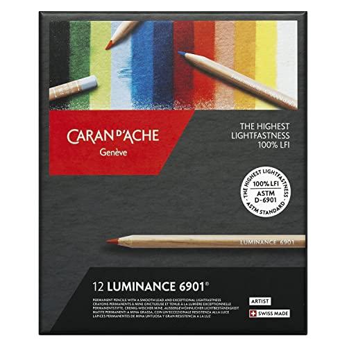 CARAN D`ACHE 6901 6901-712 Lápices de colores Caran dAche, a base de  aceite, luminancia, juego de 12 colores, caja de papel, importación genuina  : Precio Guatemala