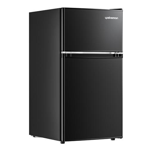 Impecca Refrigerador compacto de 1.7 pies cúbicos con congelador y puerta  individual reversible (negro)
