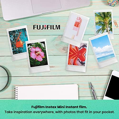 Fujifilm Cámara de película instantánea Instax Mini 12 (azul pastel),  paquete económico de película Fuji Instax de 30 hojas, funda protectora,  paquete