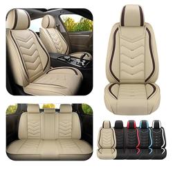 ADERN Car Seat Covers for Mazda Mazda3 2004-2026, Premium Nappa Leather Car Seat Cover, Stylish Sport Seat Covers， Automobile Seat Cover Sets.(Standard 5 Seats/Beige) - Color Beige - Tamaño Standard 5 Seats