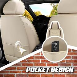 ADERN Car Seat Covers for Mazda Mazda3 2004-2026, Premium Nappa Leather Car Seat Cover, Stylish Sport Seat Covers， Automobile Seat Cover Sets.(Standard 5 Seats/Beige) - Color Beige - Tamaño Standard 5 Seats
