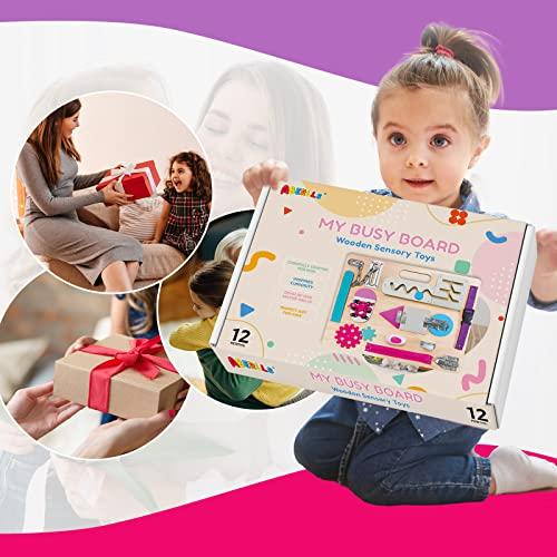 Voltear juguetes de tablero ocupado para niños de 1 año, primer cumpleaños  Regalos sensoriales inquietos para niños de un año Juguetes, viaje para  niños pequeños 1-3, juguetes para bebés 12-18