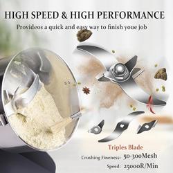 INSELY Grain Mill 150g, flour mill grinder for home, Electric Stainless Steel Grain Grinder for Wheat, Spices, coffee,Corn and Other Dry Food Grinders for Kitchen - Tamaño 150g