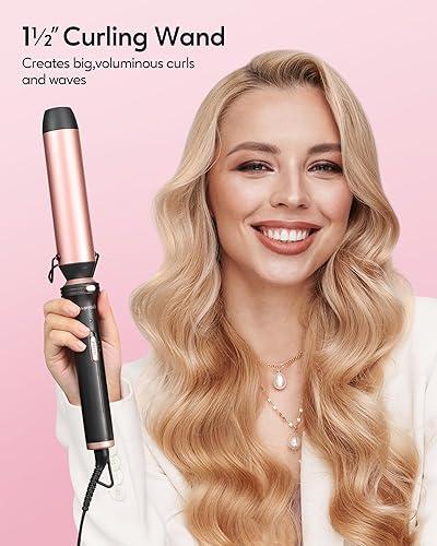 Wavytalk 5 in 1 Curling Iron,Curling Wand Set with Thermal Brush and 4