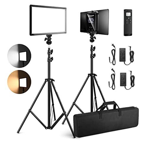 Newmowa Kit de iluminación para videoconferencia, Regulable 3200K-5600K con  Mini trípode de Viaje de Mesa para transmisión en Vivo, grabación de Video,  vlog, Maquillaje, Selfie, , etc. : : Electrónica