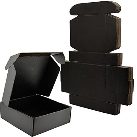 Lmuze Cajas de envío pequeñas negras para pequeñas empresas, paquete de 25  cajas de cartón corrugado