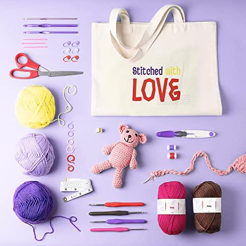 Reessy Crochet Kit for Beginners, Crochet Kit for Beginners, Adults and  Kids, Daughter, Son, Crochet Gifts, Travel Crochet Starter Kit, Crochet Set  with 12 Yarn and Bag, Crochet Kit for Learning 