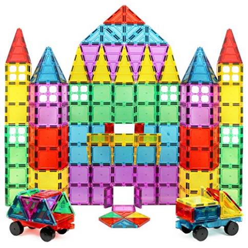Azulejos magnéticos, bloques magnéticos de tubo de 125 piezas para niños  pequeños, juguetes de imanes transparentes 3D, juguete STEM para niños,  juego