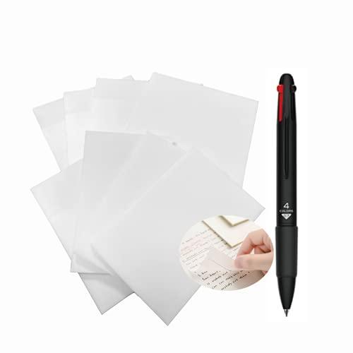 Clear Sticky Notes Pad With Pen, Waterproof SelfAdhesive Transparent