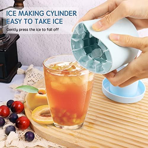 Silicone Ice Cube Maker Cup, Cylinder Trays Lattice Ice Cube Mold, Made of  Food Grade Silicone and ABS Material, Holds to 60 Ice Cubes, Press-Type