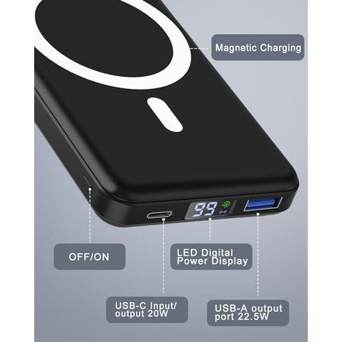 Cargador Portátil Inalámbrico Banco De Energía Magnético 10000mAh Para iPhone  15