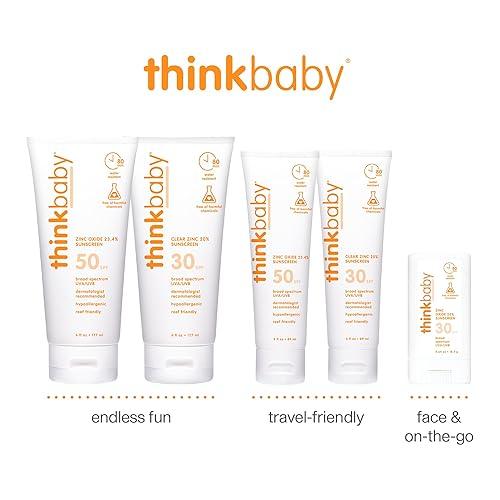 Thinkbaby SPF 50+ Baby Mineral Sunscreen Safe, Natural Sunblock for