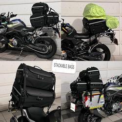 Niche Stackable Tail Bag, Three sizes, Motorcycle Rear Seat Bag with Waterproof Rain Cover, Motorbike Travel Luggage, Zipper closure, Large Capacity-22L - Tamaño 22L