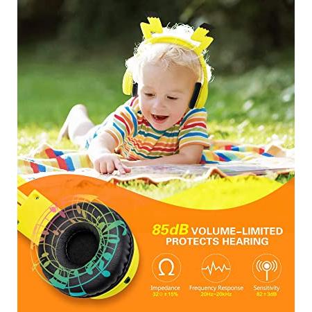 Mumba - Auriculares para niños con orejas VoliBolt, auriculares con cable  sobre la oreja con función para compartir música, protección auditiva
