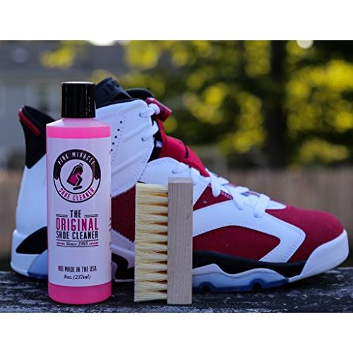 Pink Miracle Kit limpiador de zapatos, limpiador de tela para cuero,  zapatos blancos y nobuk (dos botellas/un cepillo)