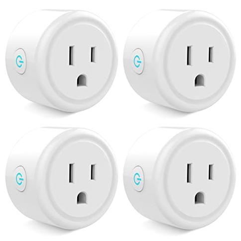Mini Smart Plug, 2.4G Wi-Fi Smart Home Plug Work with Alexa and Google  Home, Surge Protector Remote & Voice Control Smart Outlet Socket with