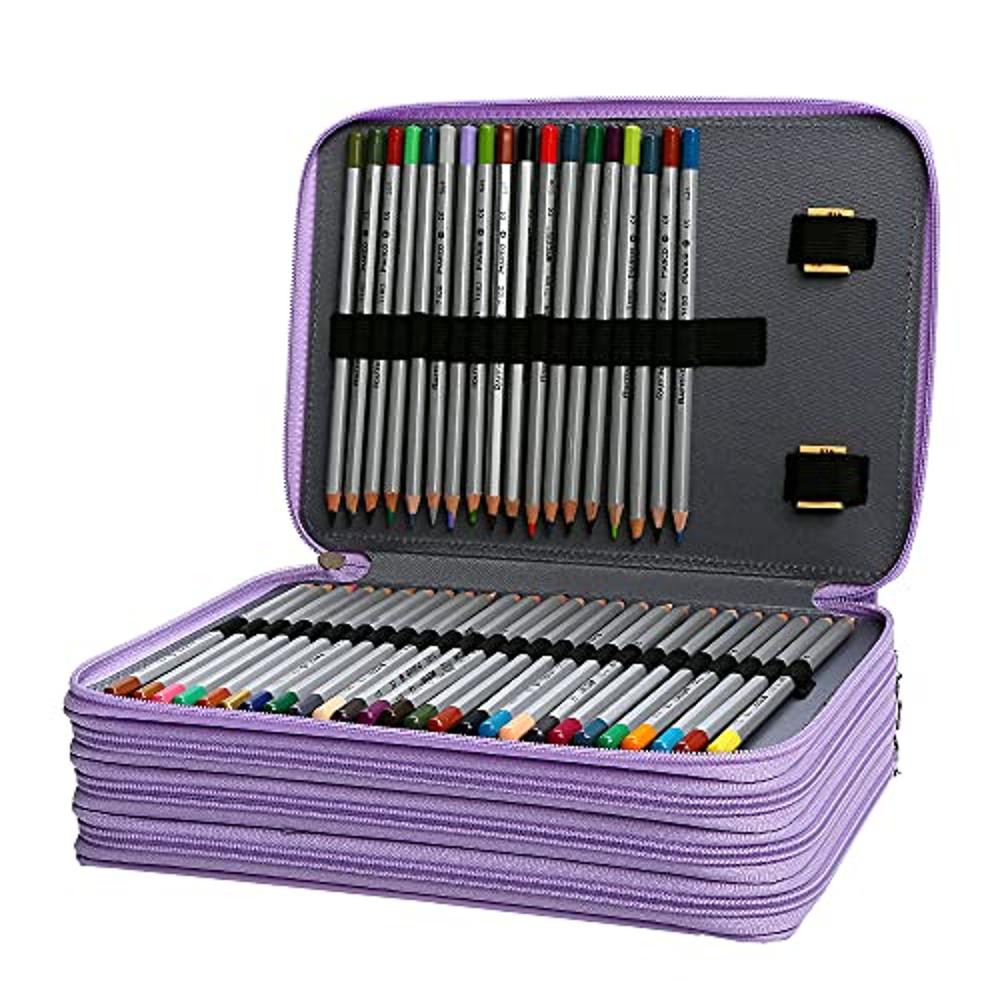 Estuche para lápices de colores con 200 ranuras, estuche de almacenamiento  que cambia de color, para rotuladores, bolígrafo de gel, acuarela, pintura