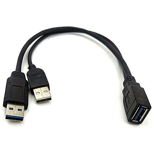 Anrank Usb Female To Dual Usb Male Extra Power Data Extension Cord