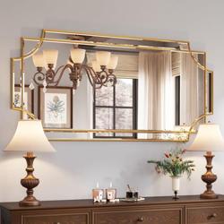Kelly Miller Gold Traditional Mirror for Wall, Art Decorative Beveled Full Length Mirror for Home Decor, Bathroom, Living Room, Bedroom, Kitchen, Farmhouse, Entryway, 24x48 Large - Tamaño 48L x 24W