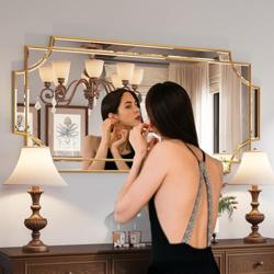 Kelly Miller Gold Traditional Mirror for Wall, Art Decorative Beveled Full Length Mirror for Home Decor, Bathroom, Living Room, Bedroom, Kitchen, Farmhouse, Entryway, 24x48 Large - Tamaño 48L x 24W