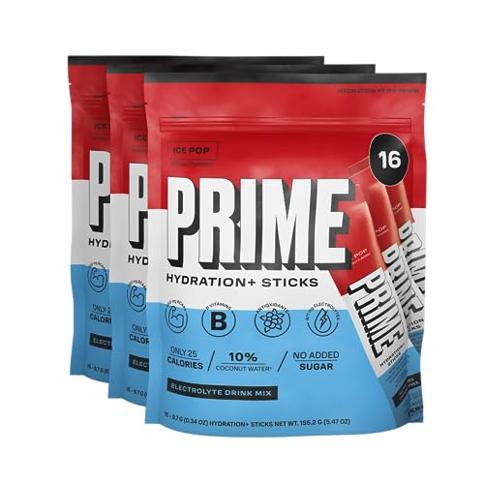 PRIME Hydration ICE POP | Sports Drinks | Electrolyte Enhanced for Ultimate  Hydration | 250mg BCAAs | B Vitamins | Antioxidants | 2g Of Sugar | 16.9