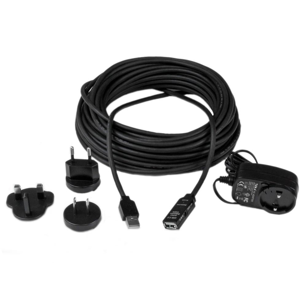 baolongking Cable alargador USB de 5 m, 10 m, 15 m ó 20 m. USB 2.0,  repetidor activo, con conectores macho a hembra, cables largos con  amplificador de señal (10m) : : Informática
