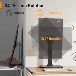 Perlegear Small TV Stand  Monitor Mount for 13-34 Inch Screens, Universal Table Top Base  Desk Riser with Swivel, Tilt, 360° Rotation and 5 Height Settings, Holds 44 lbs, Max VESA 100x100mm, PGTVS29 - Nombre de estilo Single Monitor Stand