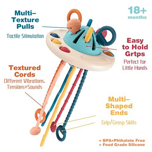 Juguetes Montessori para niños de 1 año, juguete de actividad de cuerda de  viaje para bebés de 6 a 12 meses, juguetes sensoriales para habilidades