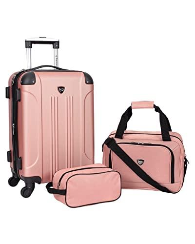 JUEGO DE 3 MALETAS 'CLOUD EXPANDIBLE' ROSE GOLD 25KG, 22KG Y 10KG