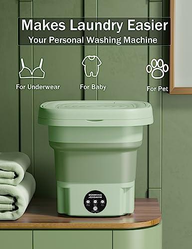 Oivley Mini Washing Machine Foldable, Mini Washer with Drain Basket