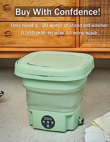 Oivley Mini Washing Machine Foldable, Mini Washer with Drain Basket