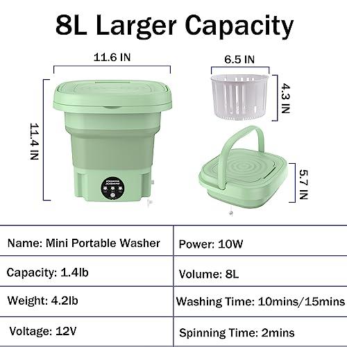 Oivley Mini Washing Machine Foldable, Mini Washer with Drain Basket