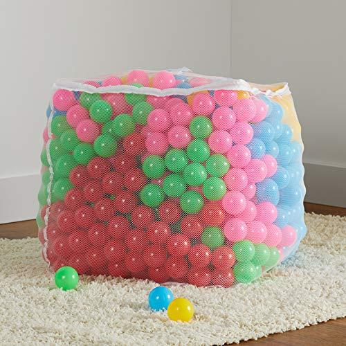 N+A Pelota de juego para bebé, bolas de plástico a prueba de aplastamiento  para pozo de pelotas con bolsa de almacenamiento, rosa + verde + blanco