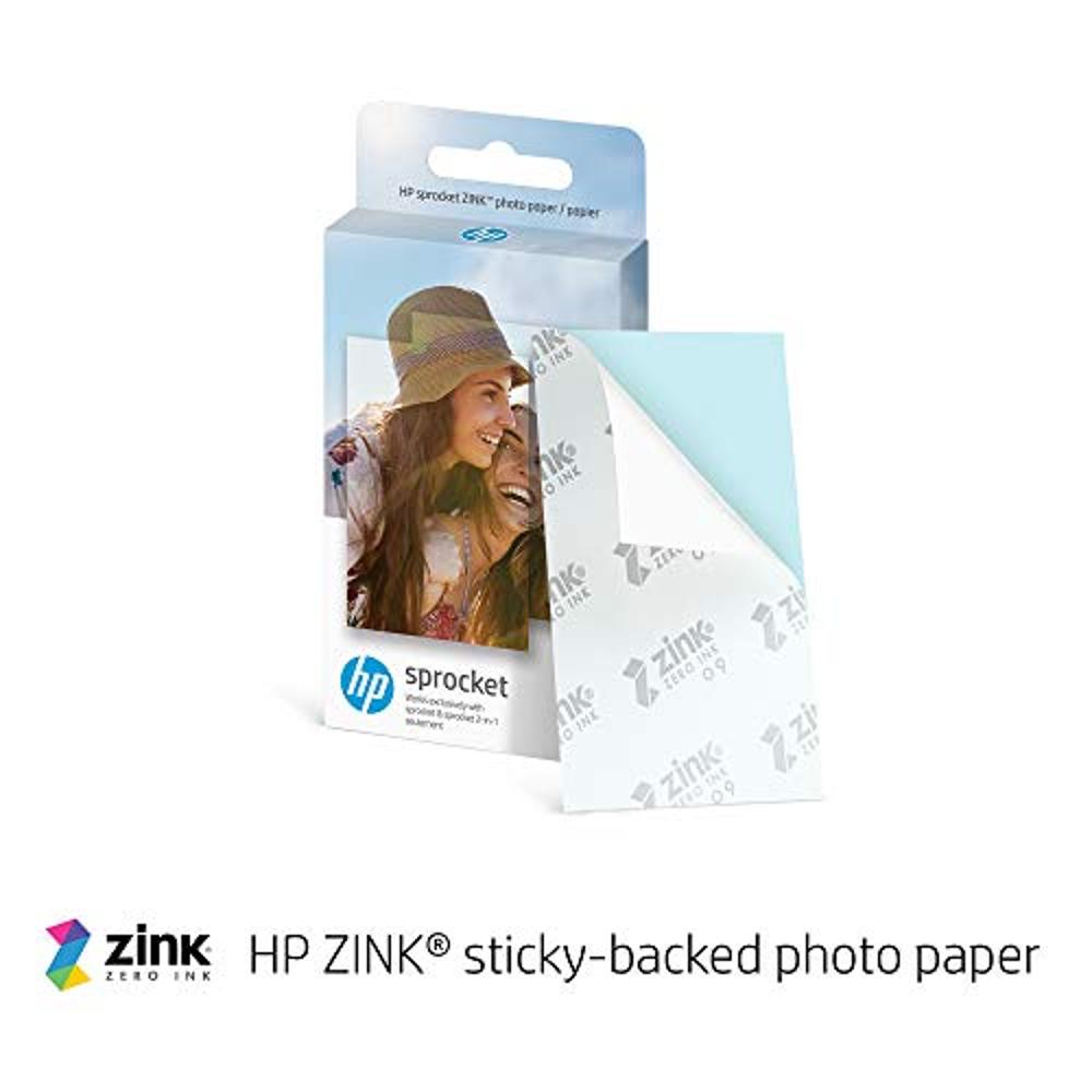 HP Sprocket Portable Photo Printer (Noir) – Instantly Print 2x3”  Sticky-backed Photos from Your Phone 