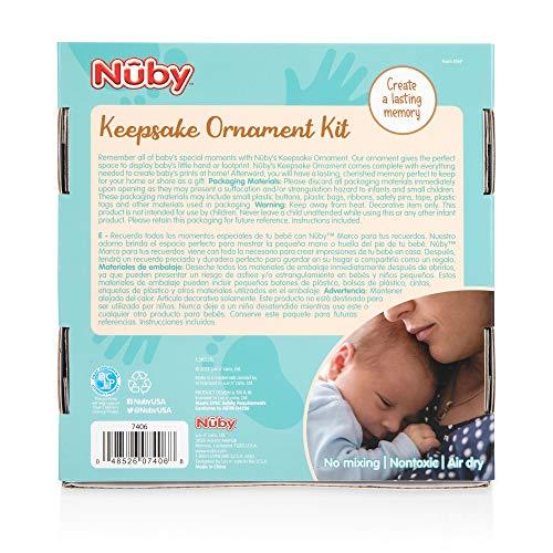 Nuby Baby Keepsake Ornament Hand Footprint Clay Casting Kit with Easel