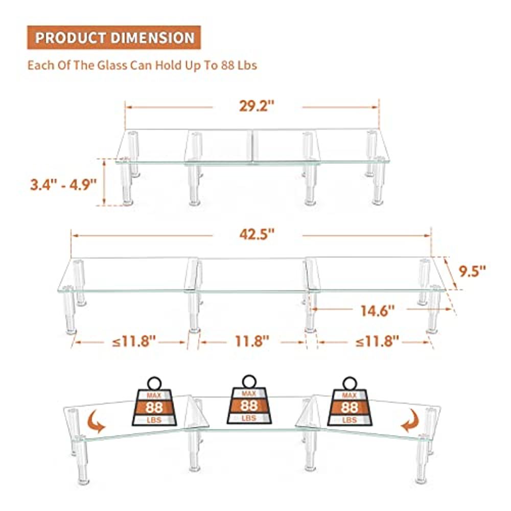 Hemudu Soporte Vertical Monitor Doble, Soporte Dos Monitores