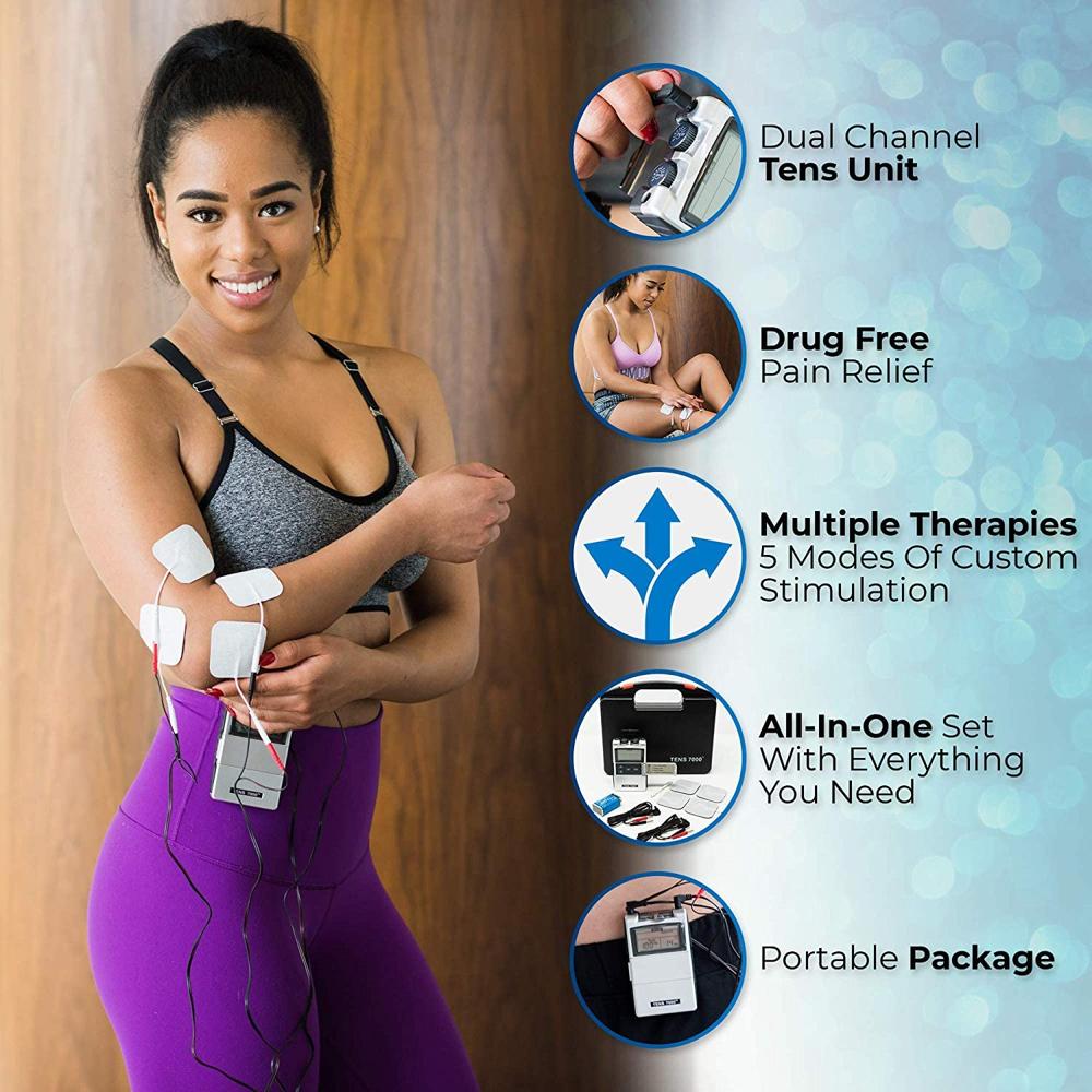 Vive Tens Unit - Estimulador muscular para terapia de alivio del dolor, 22  modos, máquina EMS para espalda, hombros, manejo del dolor corporal